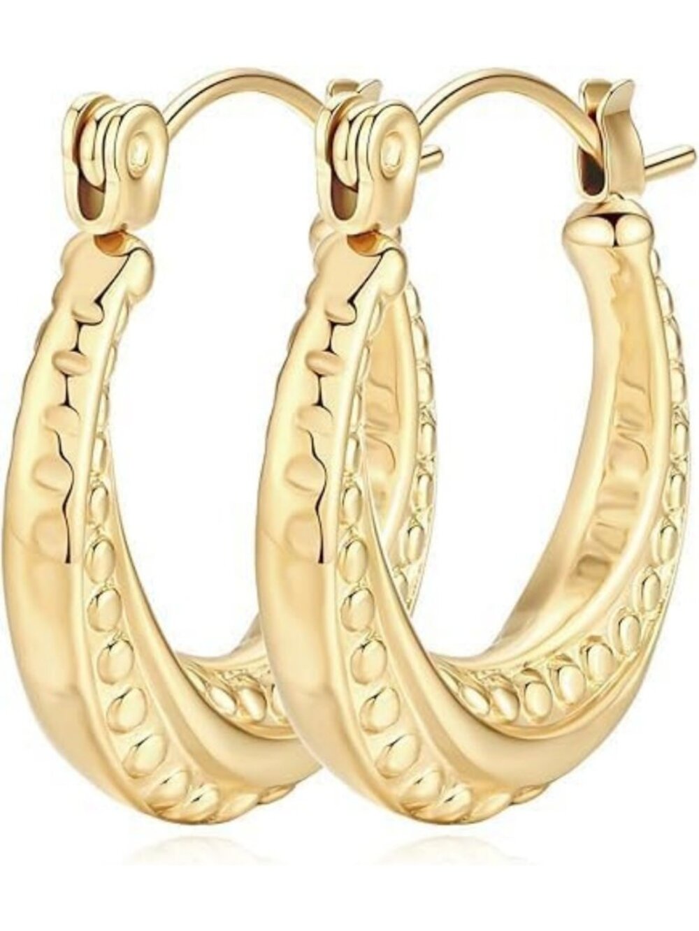 Unique 14K Gold Twist Hoop Earrings for Women - Hypoallergenic & Lightweight